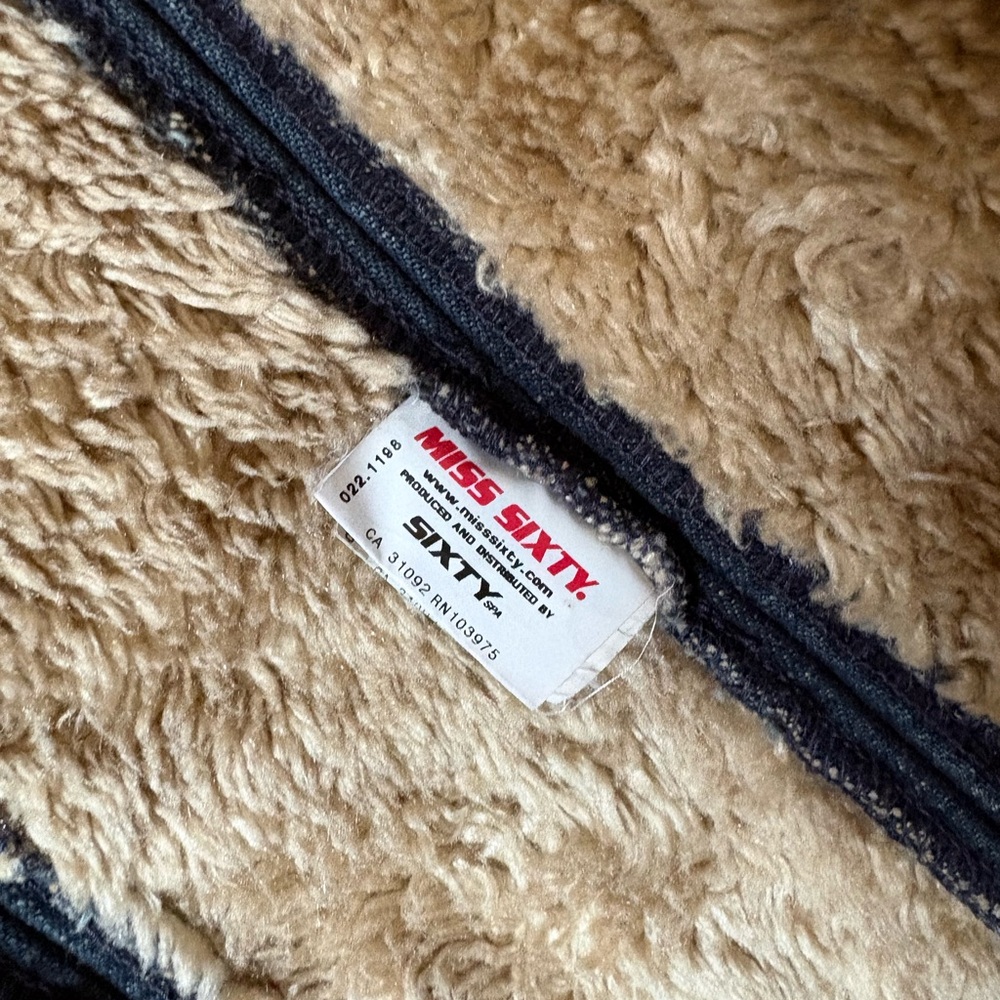 Miss Sixty Denim Sherpa-Lined Jacket - Size Medium - Picture 3 of 4
